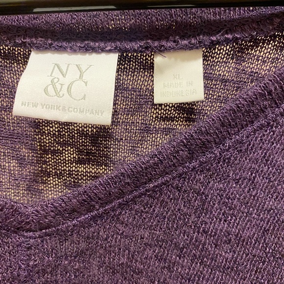 Purple quarter sleeved NY & Company sweater. - Picture 2 of 2